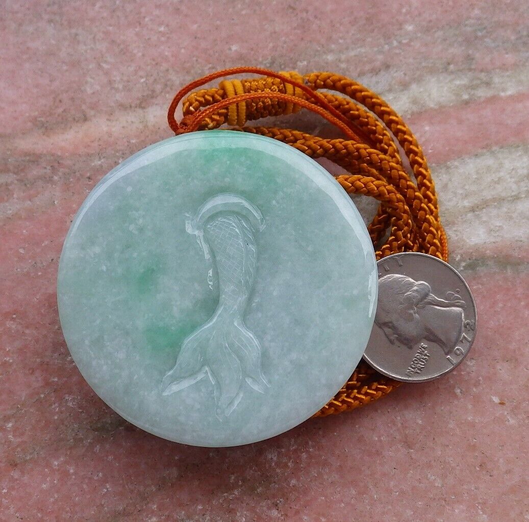 Certified Green 100% Natural A Jade jadeite Pendant Dragon Mouse Rat Lotus Flower Ruyi Necklace 望子成龙 520818  TN