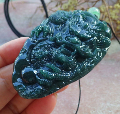 Atestita Glacia Verda Birmo 100% Natura A Jadejadeito Penda Drako-Perla Koliero 生意兴隆 632802 TN