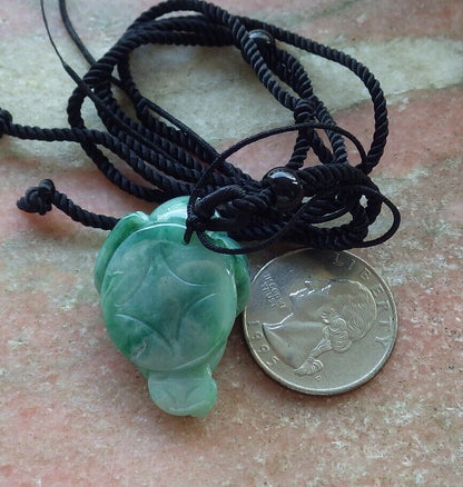Certified Green Burma 100% Natural A Jade jadeite Pendant Frog Toad Money Coin Necklace 招财蟾 574770 TN