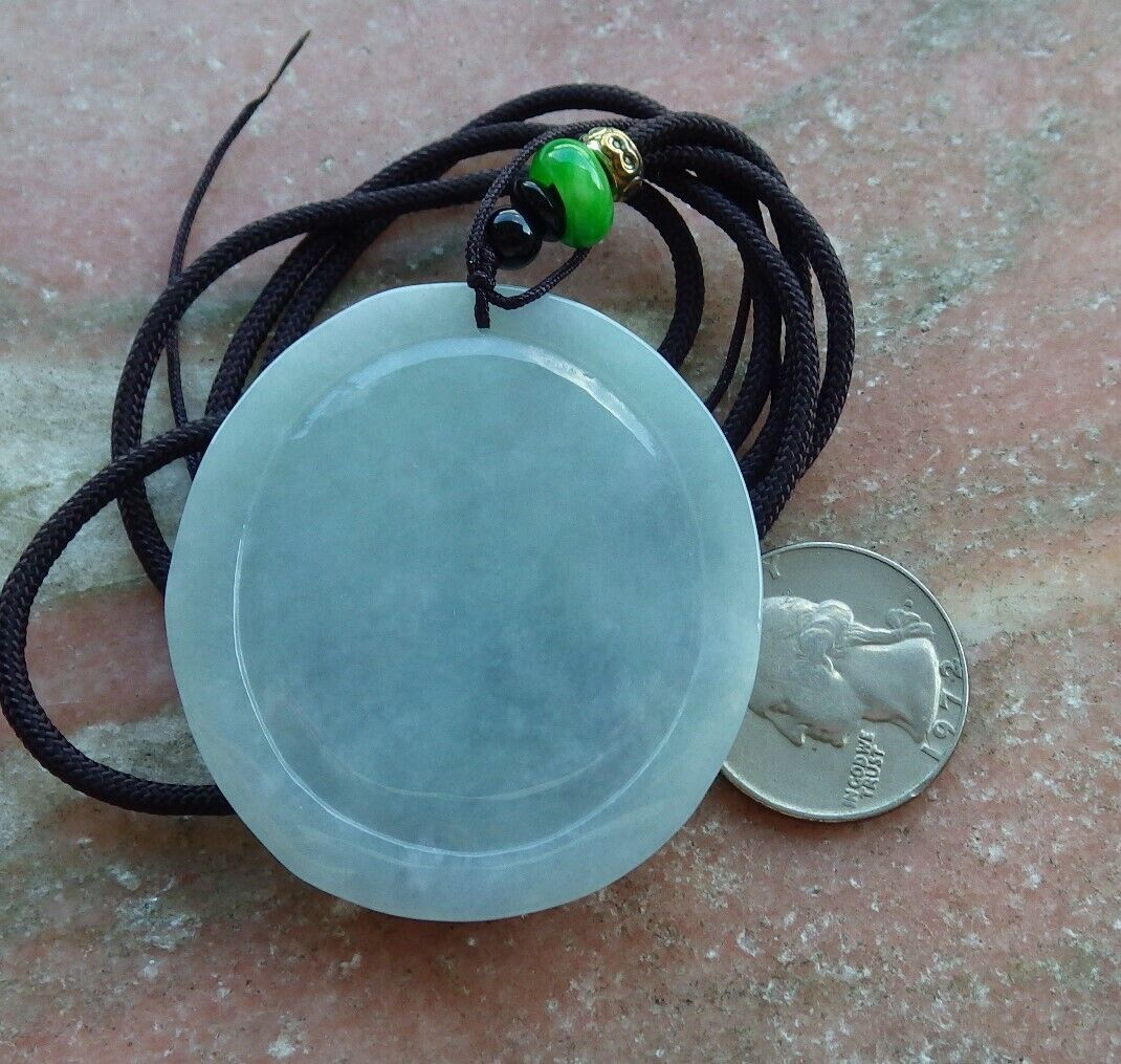 Certified Green Pale Lavender 100% Natural A Jade jadeite pendant Guanyin Kwan Yin Lotus Flower Necklace 观音 523705  TN