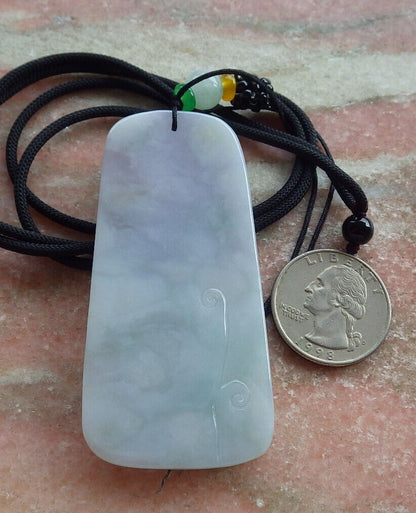 Certified Lavender Green Burma 100% Natural A Jade jadeite Pendant Guanyin Kwan Yin Lotus Flower Necklace 观音 635366  TN