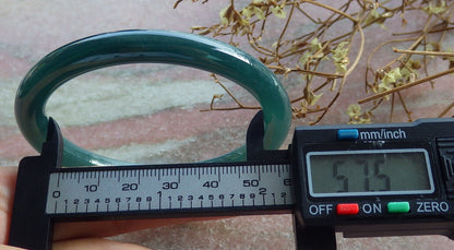 Certified Icy Blue Water Burma 100% Natural A JADE Jadeite Circle Bangle Bracelet 58 mm 手镯 633770  TN
