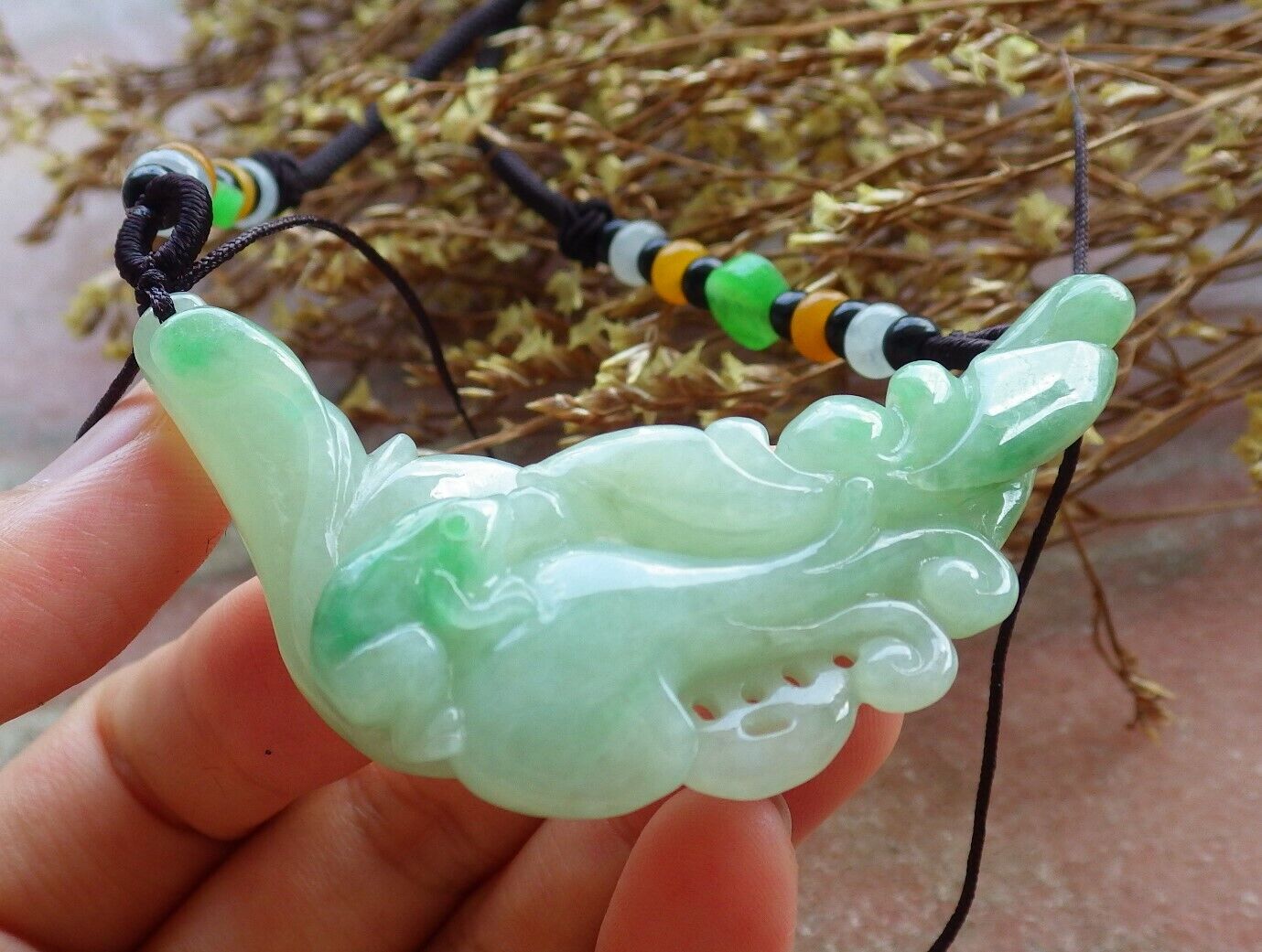 Certified Green 100% Natural A Jade jadeite Pendant Frog Toad Bead Lotus Flower Ruyi Coin Necklace 招财蟾 529908  TN
