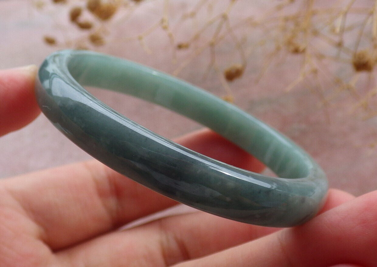 Certified Icy Green Burma 100% Natural A JADE Jadeite Bangle Bracelet 49 mm 手镯 636140  TN