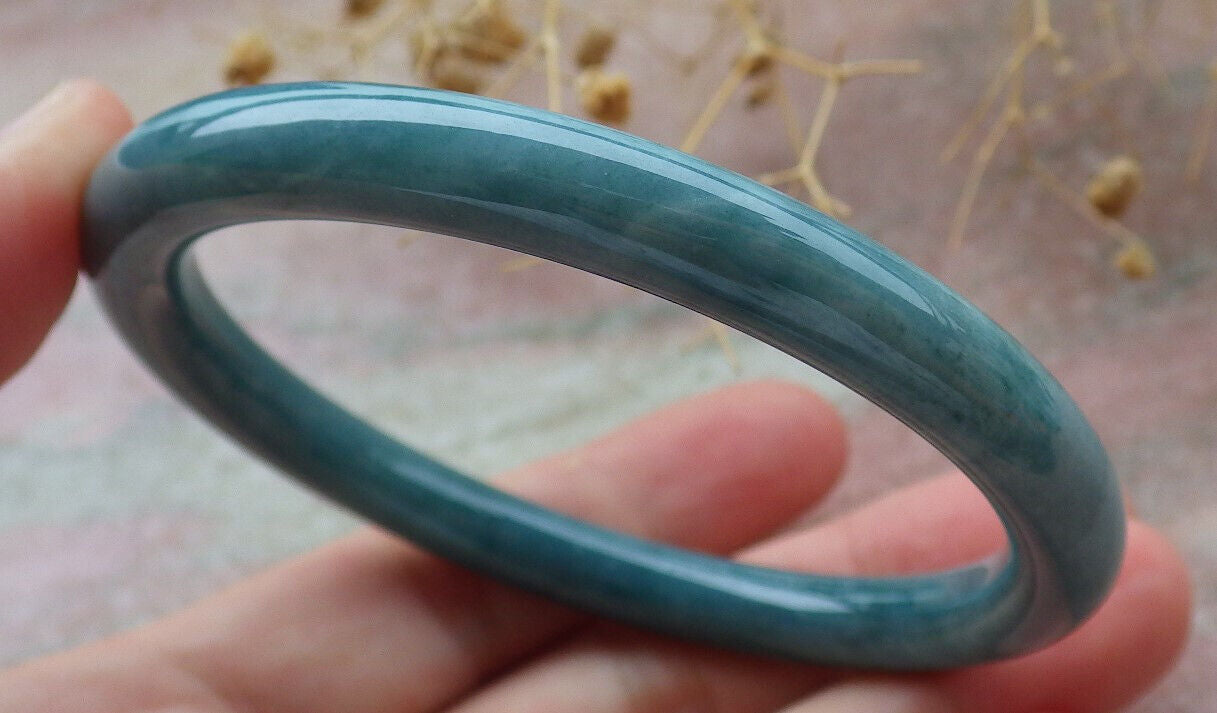 Certified Green Burma 100% Natural A JADE Jadeite Circle Bangle Bracelet 57 mm 手镯 636641  TN