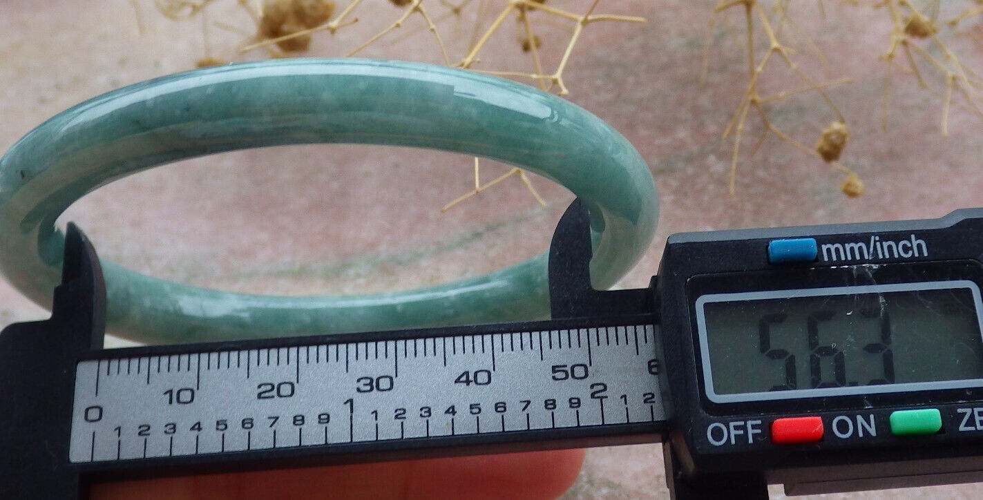 Certified Green Burma 100% Natural A JADE Jadeite Circle Bangle Bracelet 56 mm 手镯 636798  TN