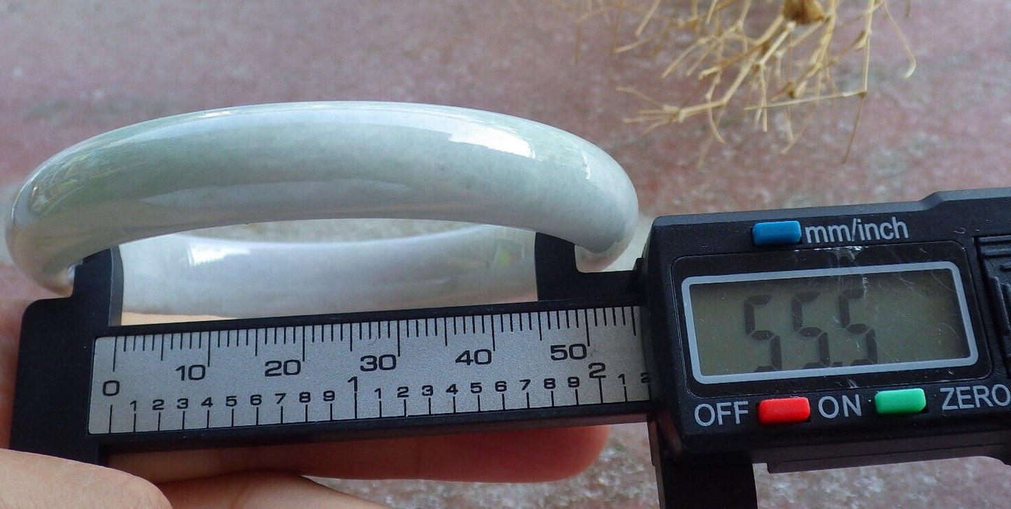 Certified Green Pale Lavender Burma 100% Natural A JADE Jadeite Bangle Bracelet 56 mm 手镯 635744  TN