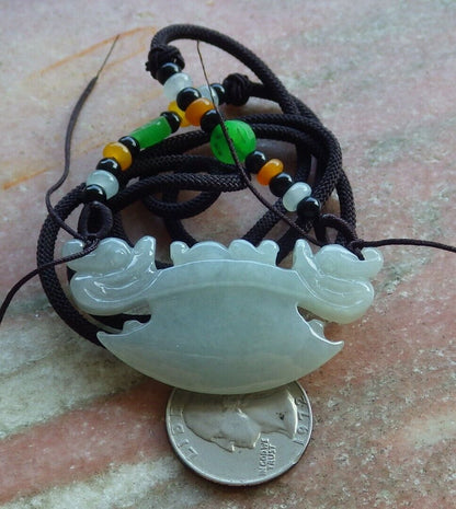 Certified Pale Lavender Green 100% Natural A Jade jadeite Pendant Dragon Axe Necklace 龙斧头 530012  TN