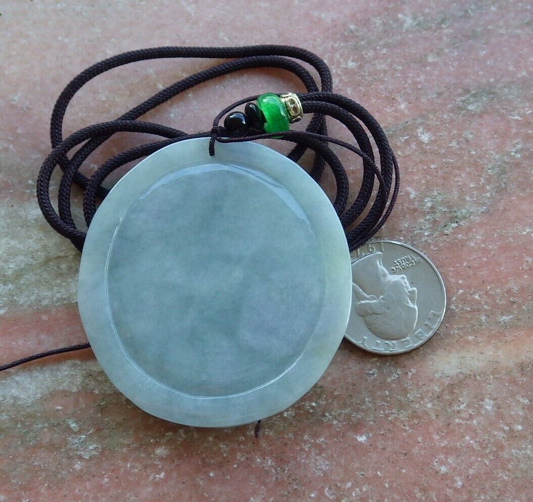 Certified Green Pale Lavender 100% Natural A Jade jadeite pendant Guanyin Kwan Yin Lotus Flower Necklace 观音 523691  TN
