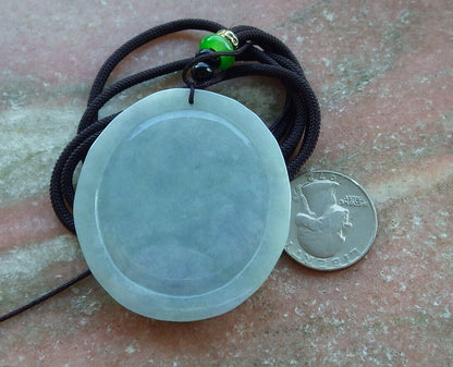 Certified Green Pale Lavender 100% Natural A Jade jadeite pendant Guanyin Kwan Yin Lotus Flower Necklace 观音 523698  TN