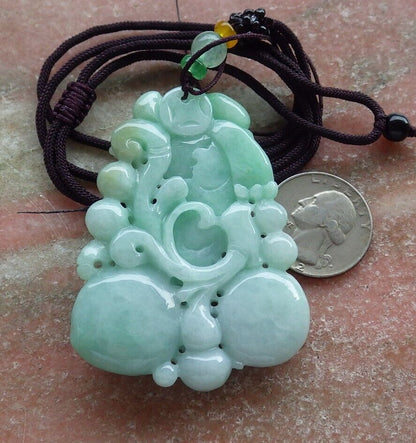 Certified Green 100% Natural A Jade jadeite Pendant Dragon Pi Xiu Frog Toad Peach Coin Necklace 风水貔貅 574019 TN
