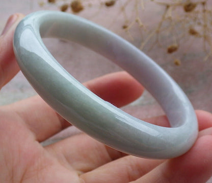 Certified Green Lavender Burma 100% Natural A JADE Jadeite Bangle Bracelet 56 mm 手镯 636071  TN