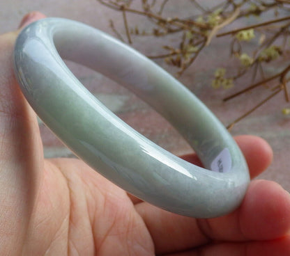 Certified Green Lavender Burma 100% Natural A JADE Jadeite Bangle Bracelet 61 mm 手镯 633730  TN