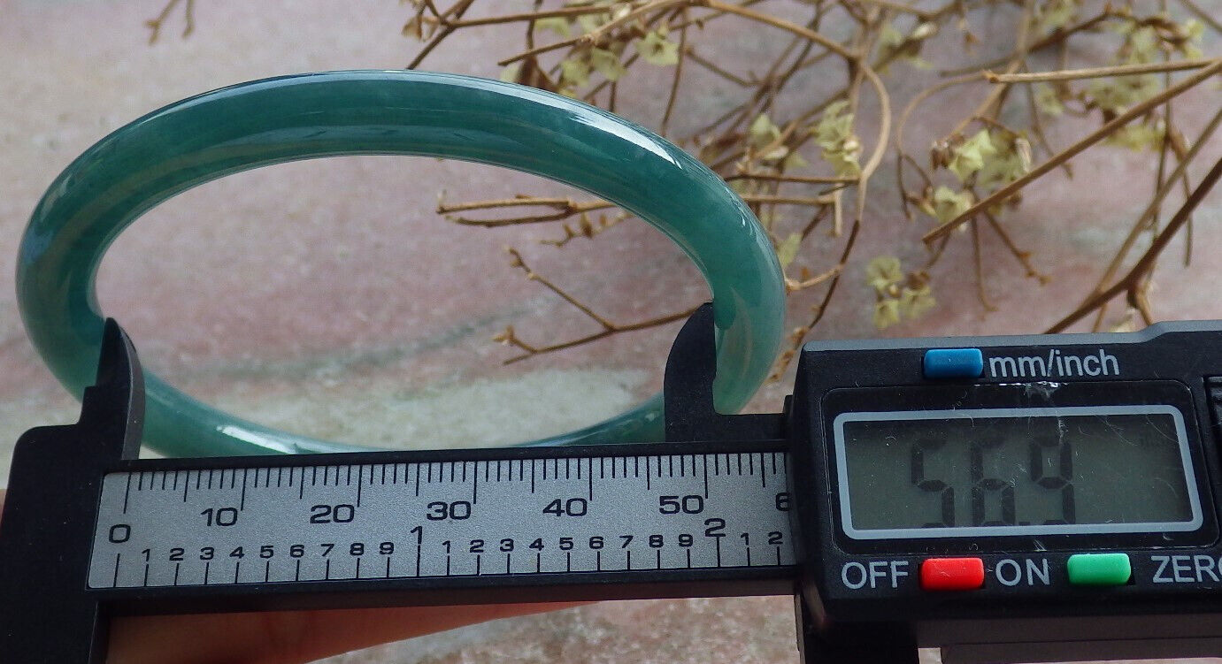 Certified Icy Blue Water Burma 100% Natural A JADE Jadeite Circle Bangle Bracelet 57 mm 手镯 633681  TN