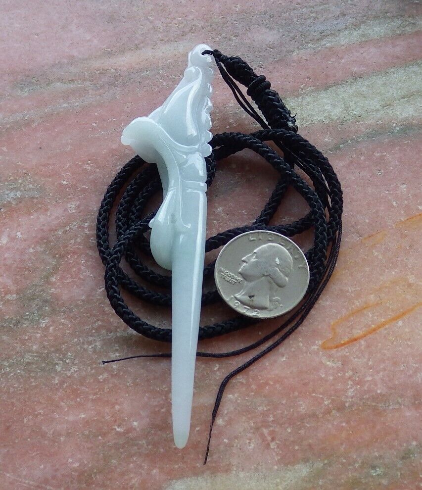 Certified Pale Green 100% Natural A Jade jadeite Pendant Phoenix Hair pins Hairpin 发针 528438  TN