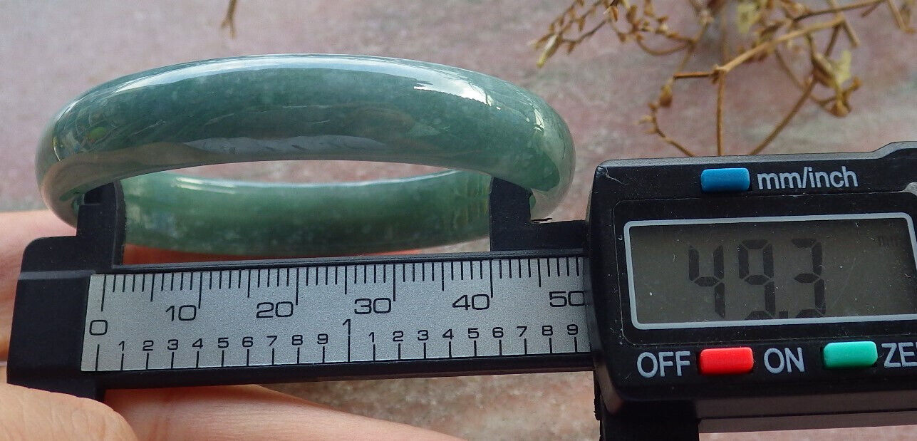 Certified Icy Green Burma 100% Natural A JADE Jadeite Bangle Bracelet 49 mm 手镯 634042  TN
