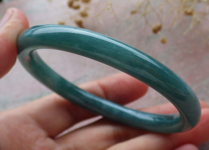 Certified Icy Green Burma 100% Natural A JADE Jadeite Circle Bangle Bracelet 57 mm 手镯 636486  TN