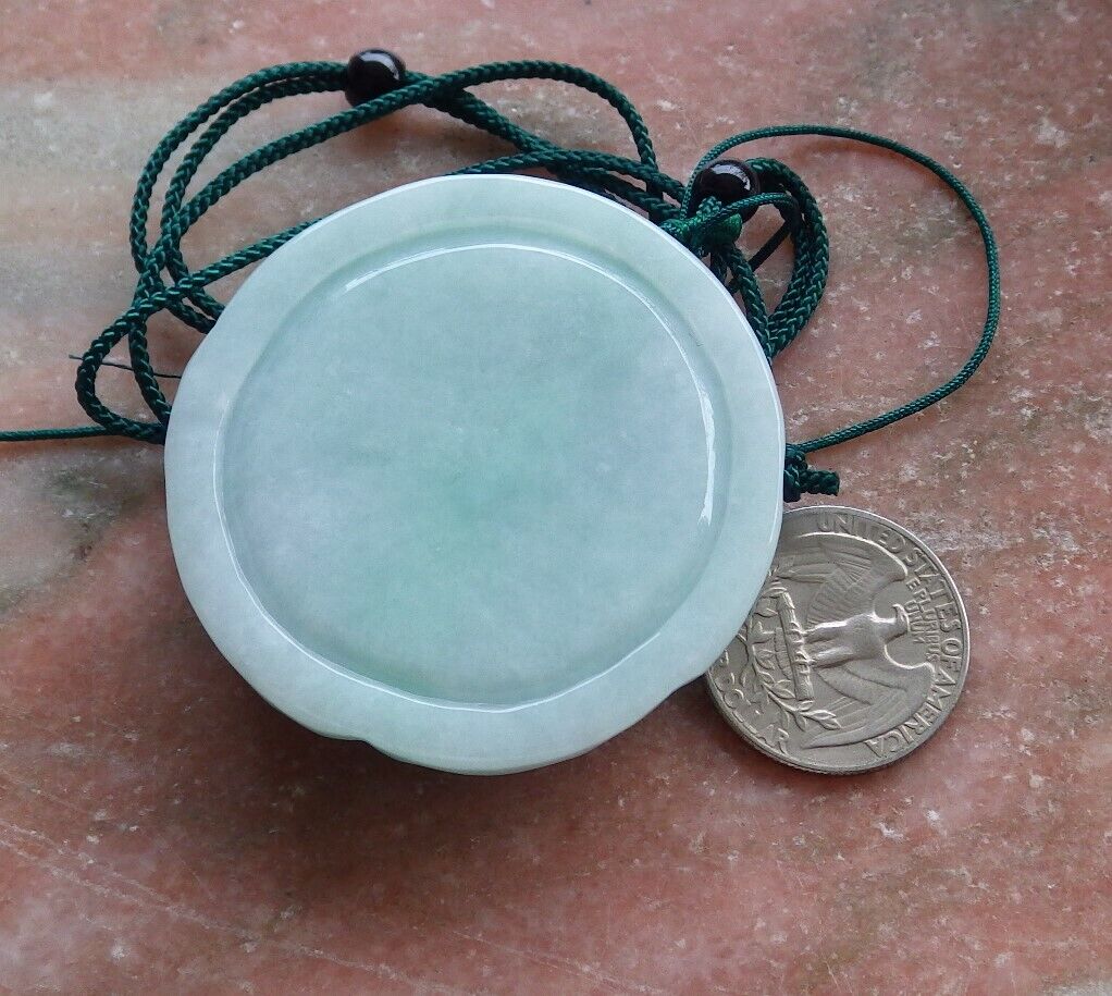 Certified Green 100% Natural A Jade jadeite pendant Dragon Lotus Flower Ruyi Bead Necklace 生意兴隆 523934  TN