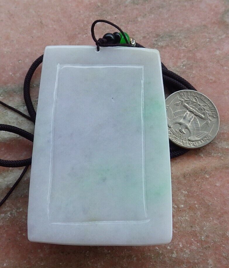 Certified Green Pale Lavender Burma Jade jadeite pendant Necklace 524616 TN
