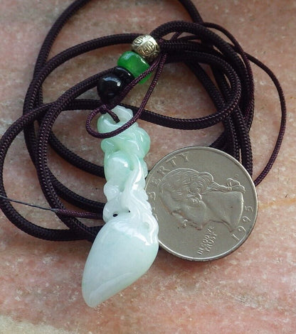 Certified Green Burma 100% Natural A Jade jadeite Pendant Monkey Peach Necklace 猴子 575272 TN