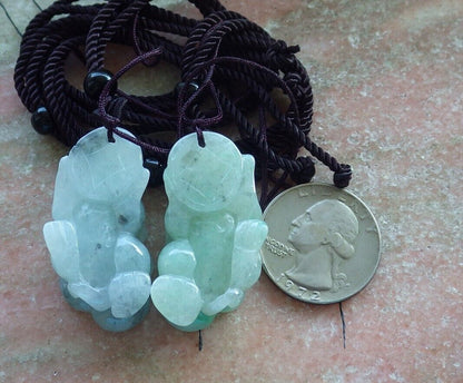 Pair Certified Green Burma 100% Natural A Jade jadeite Pendant Dragon Pi Xiu Coin Money Coin Necklace 风水貔貅 574130 TN