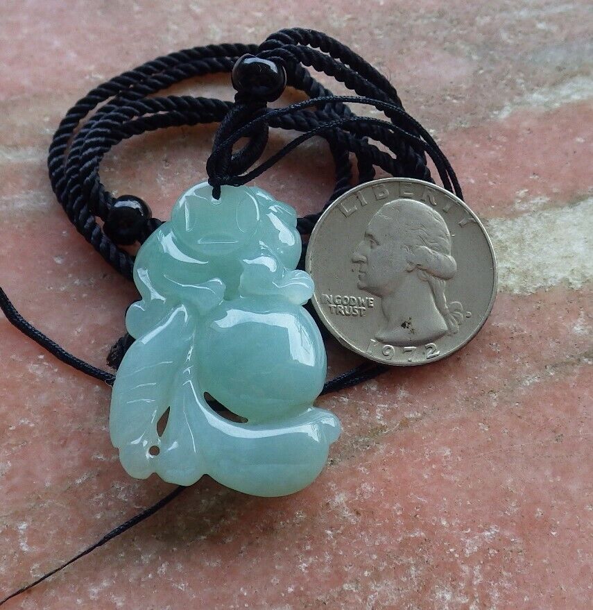 Certified Icy Green 100% Natural A Jade jadeite Pendant Dragon Pi Xiu Ruyi Money Coin Necklace 风水貔貅 528905  TN