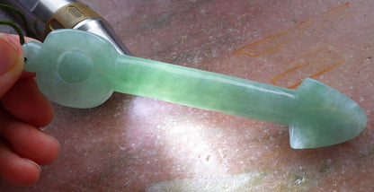 Certified Green 100% Natural A Jade jadeite Pendant Arrow Bead Necklace 箭 528445  TN