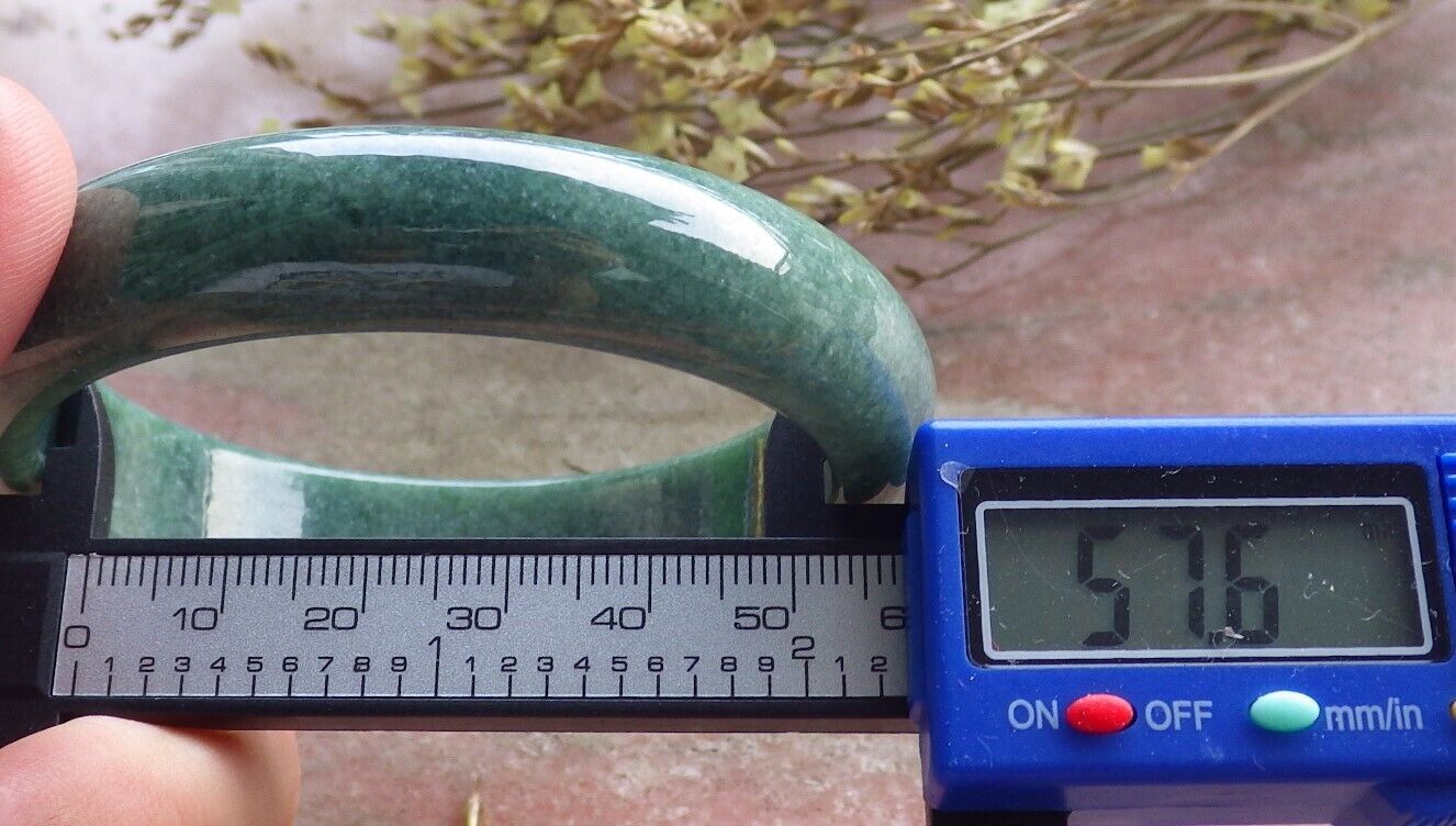 Certified Green Burma 100% Natural A JADE Jadeite Bangle Bracelet 58 mm 手镯 574632 TN