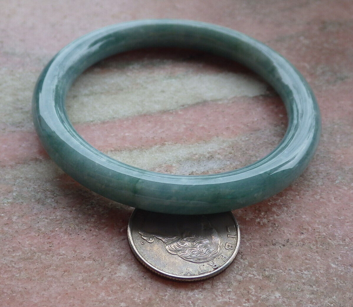 Certified Green Burma 100% Natural A JADE Jadeite Circle Bangle Bracelet 57 mm 手镯 636094  TN