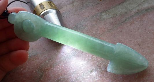 Certified Green 100% Natural A Jade jadeite Pendant Arrow Bead Necklace 箭 520075  TN
