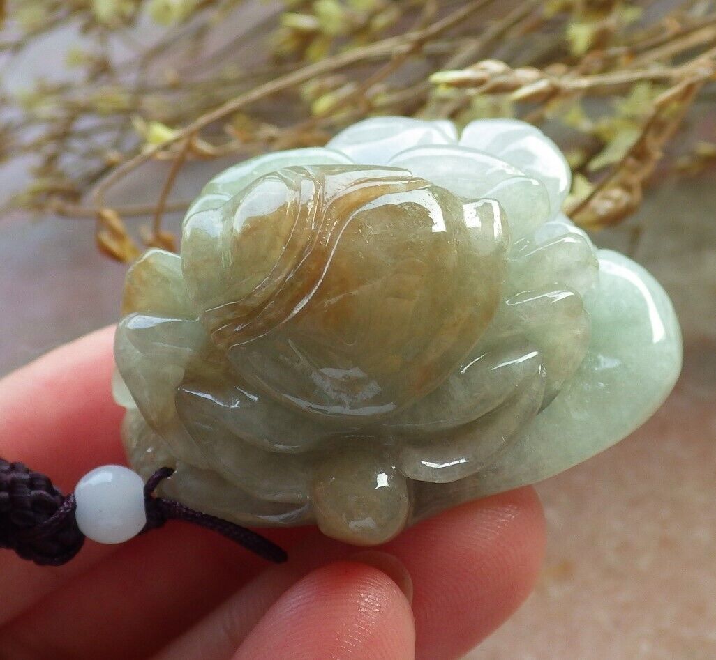 Certified Red Green Burma 100% Natural A Jade jadeite pendant Crab Ruyi Coin Necklace 八方来财 575409 TN