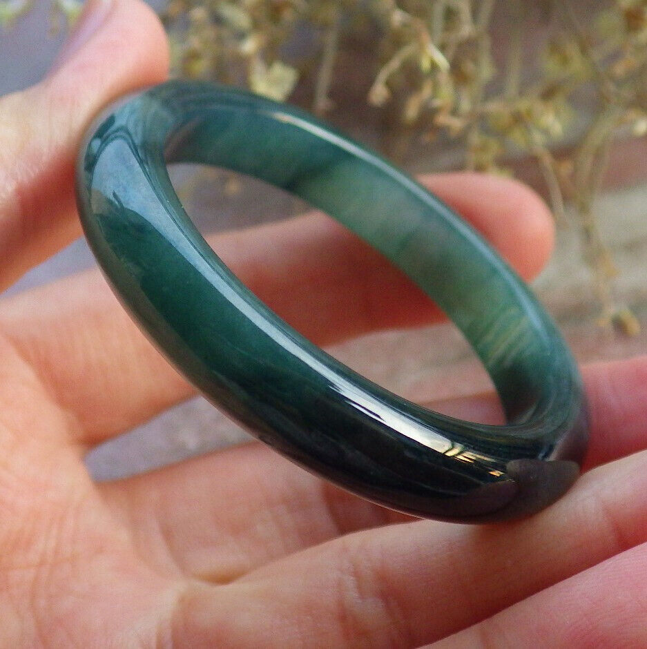 Certified Icy Blue Water Green Burma 100% Natural A JADE Jadeite Baby Bangle Bracelet 41 mm 646924 TN