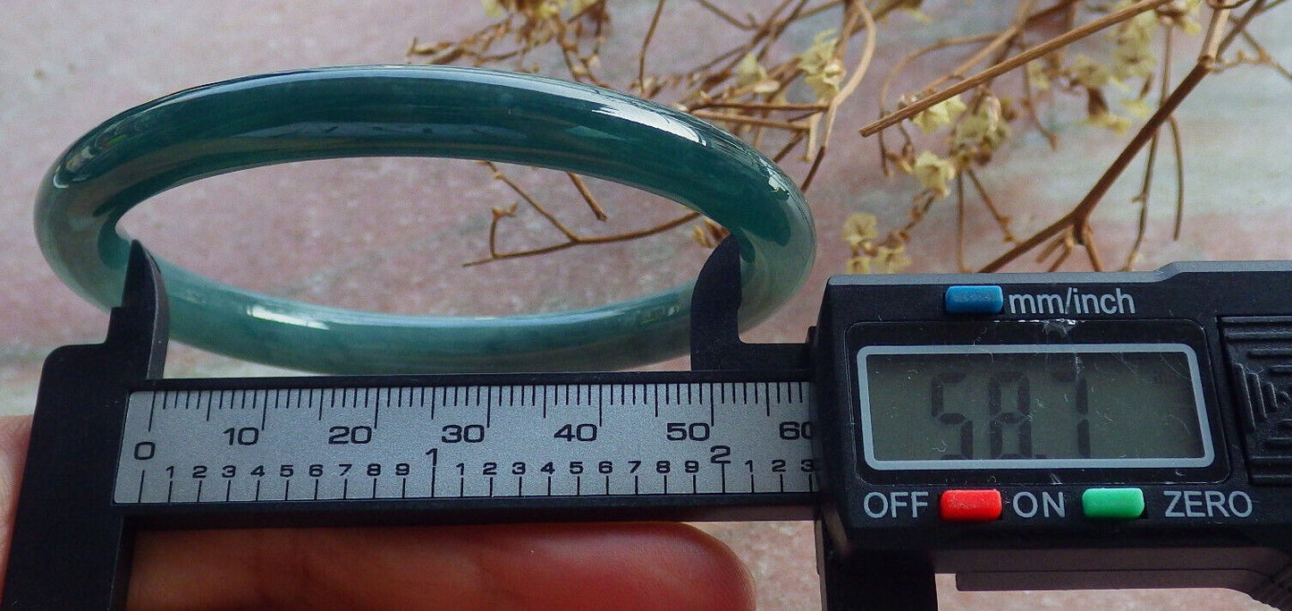 Certified Icy Blue Water Burma 100% Natural A JADE Jadeite Circle Bangle Bracelet 59 mm 手镯 633761  TN