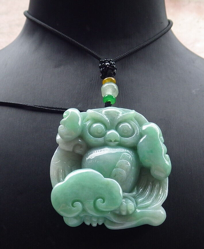 Atestita Verda Birmo 100% Natura A Jadejadeito Penda Strigo Ruyi-Koliero 猫头鹰 632560 TN