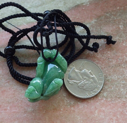 Certified Icy Green Burma 100% Natural A Jade jadeite Pendant Tiger Bead 虎虎生威 574777 TN