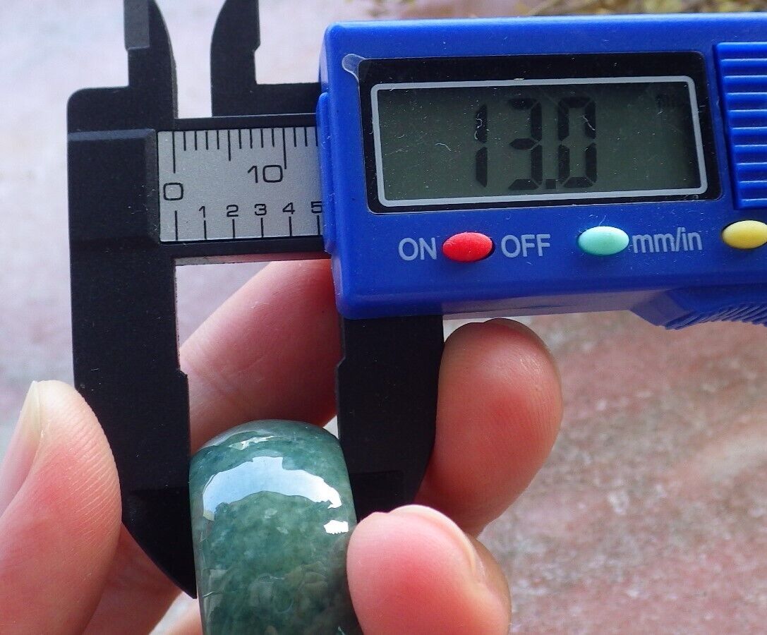 Certified Green Burma 100% Natural A JADE Jadeite Circle RING USA. 14.5 戒指 574869 TN