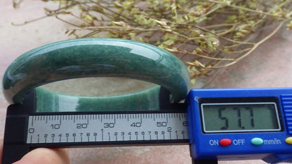Certified Green Burma 100% Natural A JADE Jadeite Bangle Bracelet 58 mm 手镯 574985 TN