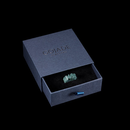 Certified Icy Blue Money Ring Burma 100% Natural A JADE Jadeite Circle RING 💲美金戒指 US