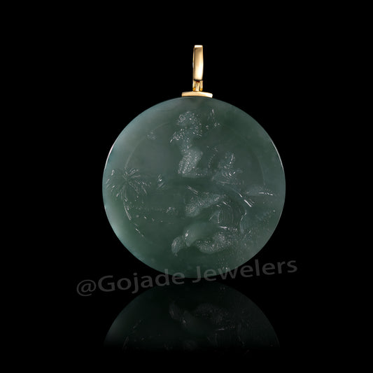 The Mermaid Jadeite 100% Natural Burma Jade Jadeite With Certificated (S925 Silver Buckle)