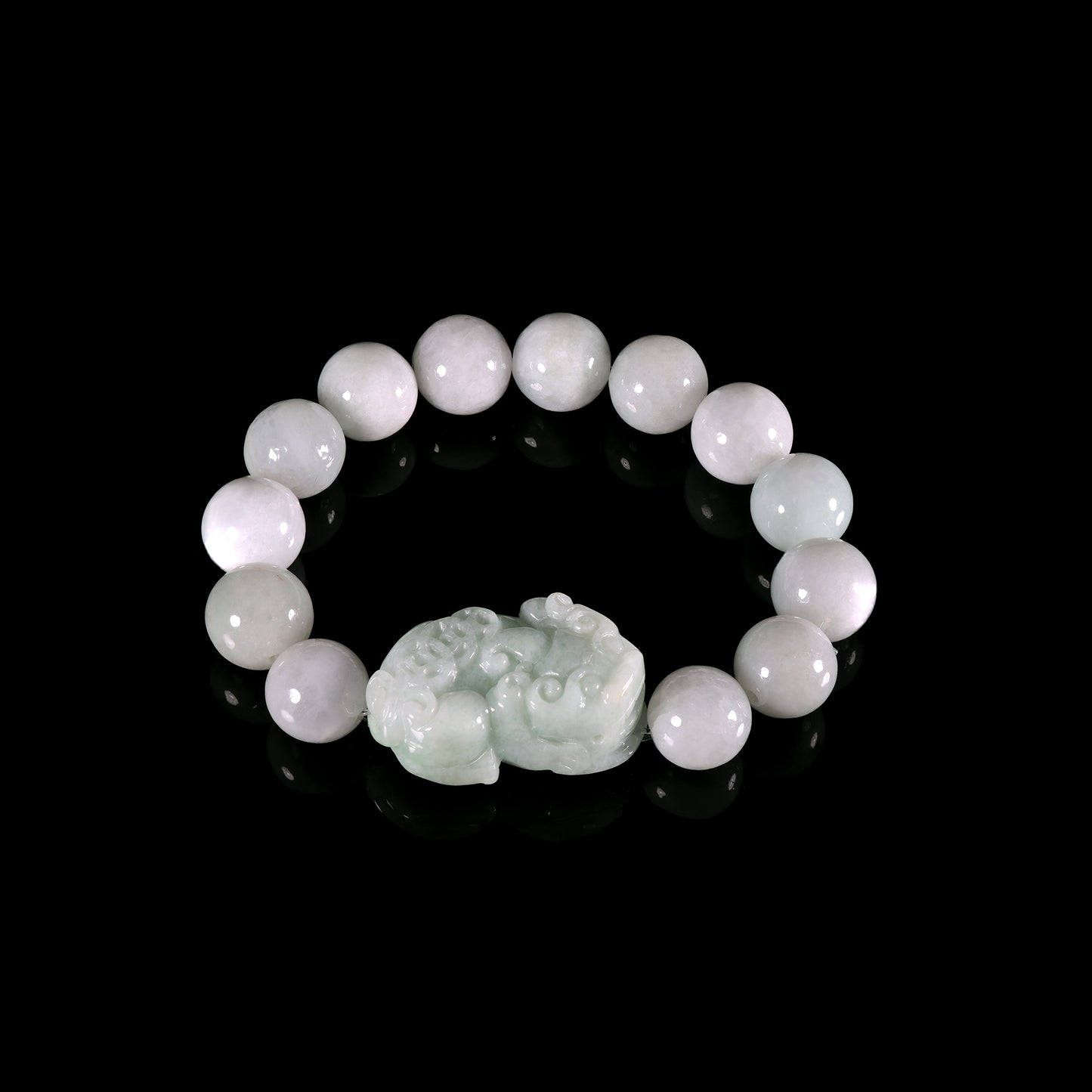 The Pixiu Bead Bracelet 100% Natural Jade Jadeite With Certificated