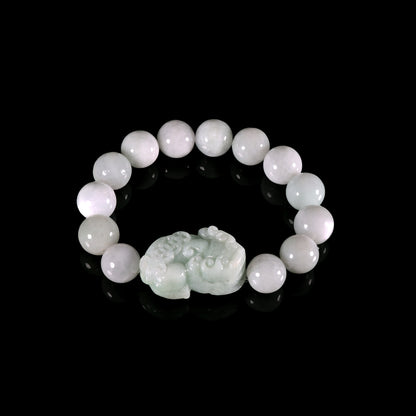The Pixiu Bead Bracelet 100% Natural Jade Jadeite With Certificated