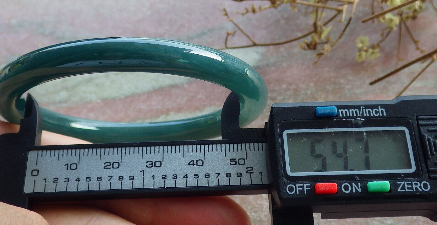 Certified Icy Blue Water Green Burma 100% Natural A JADE Jadeite Circle Bangle Bracelet 55 mm 手镯 633789  TN