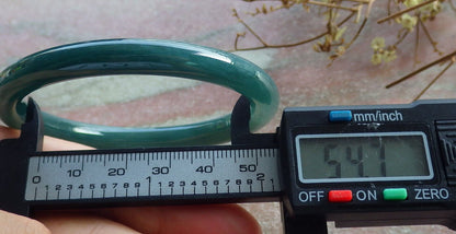 Certified Icy Blue Water Green Burma 100% Natural A JADE Jadeite Circle Bangle Bracelet 55 mm 手镯 633789  TN