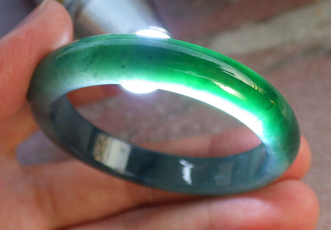 Certified Icy Blue Water Green Burma 100% Natural A JADE Jadeite Baby Bangle Bracelet 41 mm 646924 TN