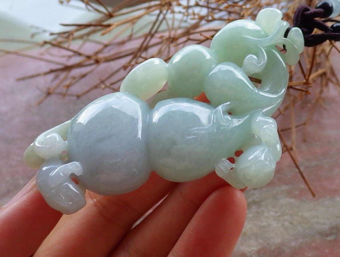 Certified Green 100% Natural A Jade jadeite Pendant Frog Toad Gourd Coin Ruyi Necklace 526364  TN