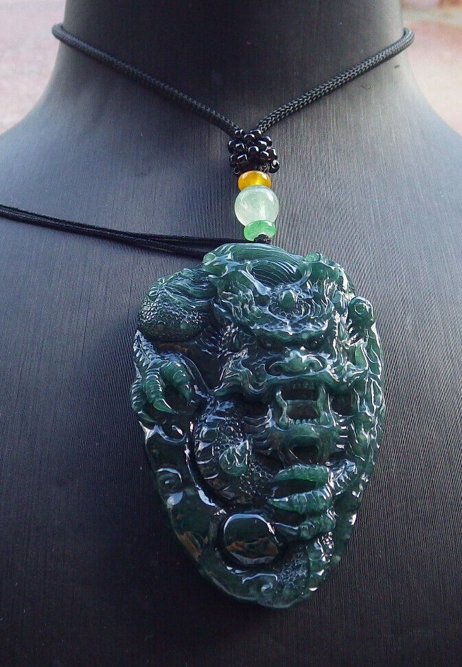 Atestita Glacia Verda Birmo 100% Natura A Jadejadeito Penda Drako-Perla Koliero 生意兴隆 632802 TN