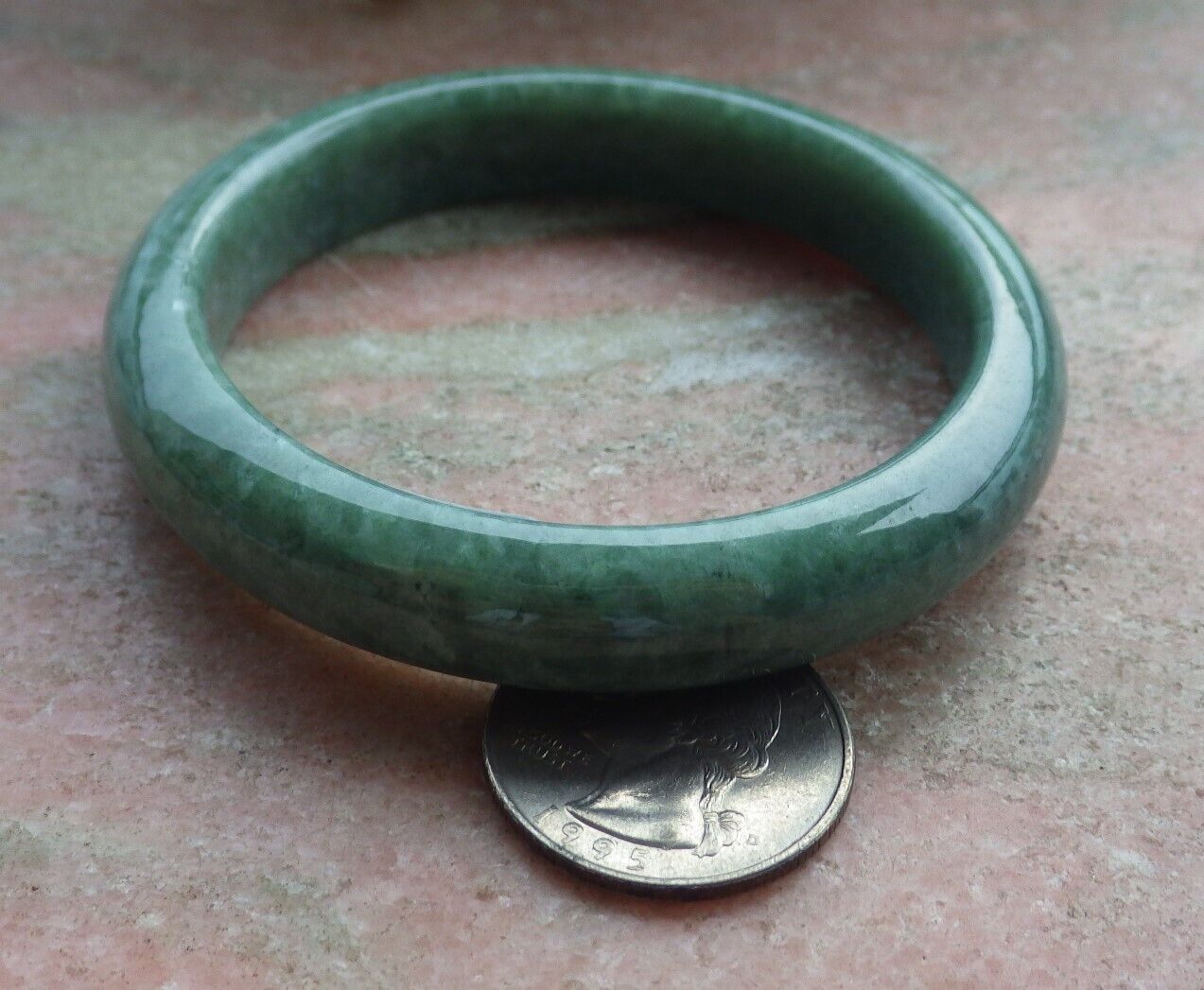 Certified Green Burma 100% Natural A JADE Jadeite Bangle Bracelet 58 mm 手镯 574977 TN