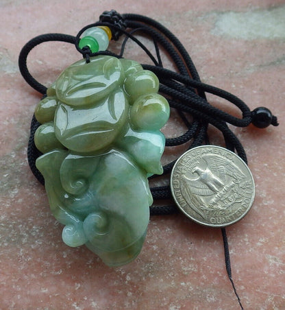 Certified Green Yellow Burma 100% Natural A Jade jadeite pendant Gold Fish Coin Ruyi Necklace 金玉满堂 632577  TN