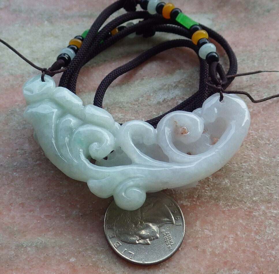 Certified Green Pale Lavender Burma 100% Natural A Jade jadeite Pendant Rabbit Flower Coin Ruyi Necklace 兔子 635206  TN