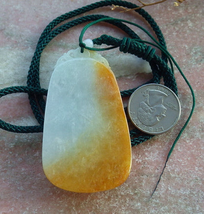 Certified Yellow Burma 100% Natural A Jade jadeite Pendant Dragon Pi Xiu Mouse Rat Ruyi Bead Necklace 风水貔貅 634137  TN